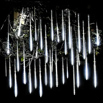 Solar de Meteoriți Lumini rezistent la apa care se Încadrează Ploaie Fairy Șir Lumina pentru Vacanta de Craciun Petrecere Patio Decor Navidad 2024