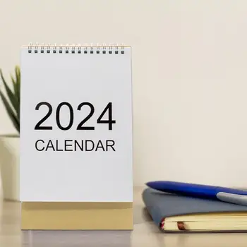 Spațiu mic Calendar de Birou Ușor de citit Mini Calendar 2024 Mini-Calendar de Birou Stand-up Flip-top Design Eveniment de Marcare Decor de Birou