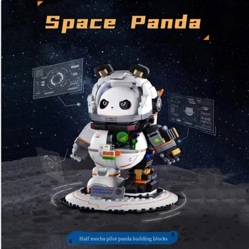 Spațiu Panda Astronaut Animale Drăguț Stil Chinezesc Panda Animal Bloc De Învățământ Jucării Pentru Copii Model Cărămizi