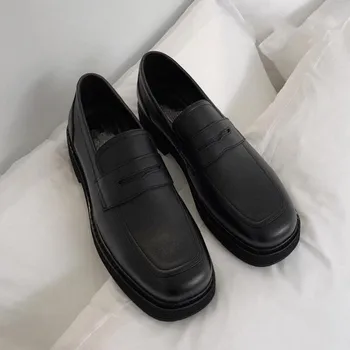 Stil britanic Slip on Mocasini pentru barbati de Moda Negru Pantofi Casual Domnilor Peans Pantof
