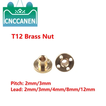 T12 leadscrew piuliță Pitch2mm de Plumb de 2 mm/4 mm/8 mm/10 mm/12 mm Alamă cu Plumb Piuliță Șurub pentru Piese CNC 3D Printer Accesorii