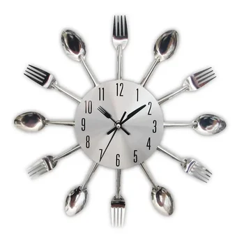 Tacâmuri De Bucătărie, Ceas De Perete Lingura Furculita De Bucatarie Quartz De Perete Ceasuri Cu Design Modern Decorativ Horloge Murale Vânzare Fierbinte Klock