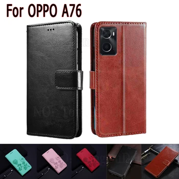 Telefon Acoperă Pentru OPPO A76 Caz Card Magnetic Flip Portofel din Piele de Protecție Hoesje Etui Carte Pentru OPPO 76 Caz