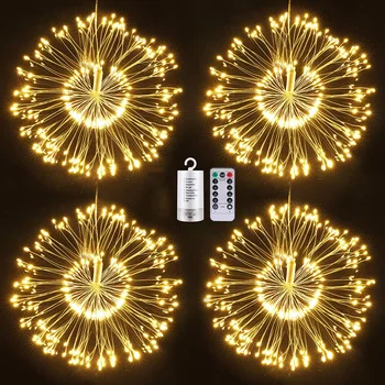 Thrisdar 180 LED-uri de Artificii Lumina Sârmă de Cupru de Crăciun Zână Lumină în aer liber Starburst Lumina 8 Moduri Pentru Petrecerea de Nunta Decor Gradina