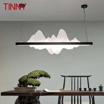 TINNY Chineză Lămpi Suspendate de Tavan cu LED 3 Culori Moderne, de la casa de Ceai Creative Deal, Peisaj Candelabru Pentru Casa Sufragerie