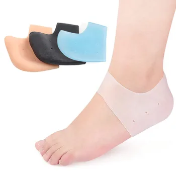 Toc protector de Silicon crack dovada călcâiul șosete pentru Bărbați și femei șosete albe cu Toc crapate Proteja picioarele Transpira fericit