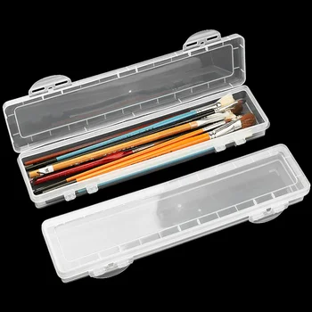Transparent Perie Pictura Creioane Cutie De Depozitare Pictură În Ulei Stilou Cutie Watercolor Pen Recipient Instrumente De Desen De Gunoi Din Plastic