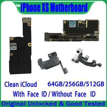 Transport gratuit Placa de baza Curate ICloud Pentru IPhone XS Placa de baza de Deblocare Original Cu Fața ID-ul Pentru iPhone XS Logica Bord 100% Teste