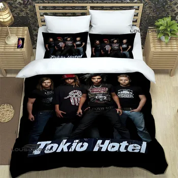 Trupa Tokio Hotel tipărite Seturi de lenjerie de Pat rafinat consumabile carpetă acopere set pat cuvertura set set de lenjerie de pat de lux, cadou de ziua de nastere