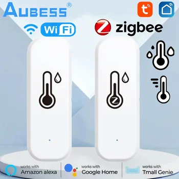 Tuya Wifi/zigbee Inteligent de Temperatură Senzor de Umiditate Interior Higrometru Termometru Detector de Control Vocal Pentru Alexa de Start Google