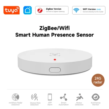 Tuya ZigBee 24G WiFi Prezența Umană Senzor de Mișcare, Senzor de Detectare Radar Smart Home APP de Alarmă de la Distanță de Control de securitate proteja