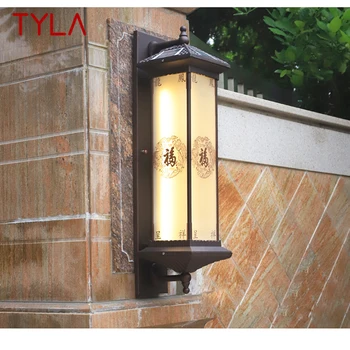 TYLA Solare Lampă de Perete în aer liber Creativitatea Chineză Tranșee de Lumină LED-uri Impermeabil IP65 pentru Home Villa Veranda, Curte
