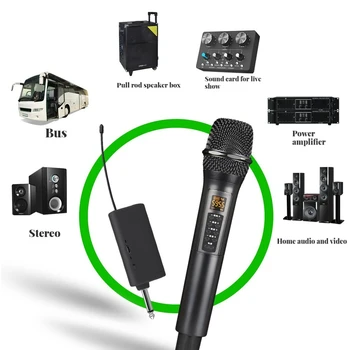 UHF Dual Portabil Microfon Dinamic Microfon Microfon fără Fir 2 Canale de Înregistrare Karaoke Etapă Biserica Petrecere Școală Show