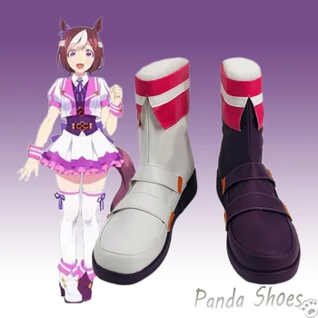 Umamusume Destul de Derby Kitasan Negru Cosplay Pantofi Anime Joc Pentru Cizme Speciale Săptămână Cosplay Costum Prop Pantofi pentru Halloween