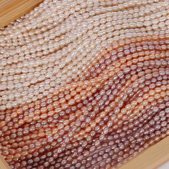 un strand de apă dulce pearl margele vrac 7-8mm alb /roz/puprle orez 38cm pentru a face bijuterii colier FPPJ en-gros