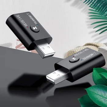 USB Adaptor Audio fără Fir Transmițător Receptor 2 in 1 Compatibil Bluetooth 5.0 pentru TV, PC, Casti Cu Lanterna Indicator