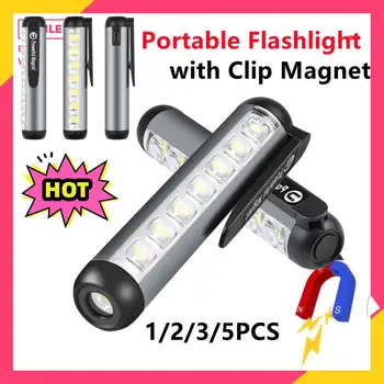 USB Reîncărcabilă Mini Lanterna LED-uri cu Clip Magnet Lumina Felinar Portabil de Urgență de Tip C Lumina rezistent la apa Lanterna