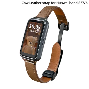 Vacă Curea din piele Pentru Huawei band 8 7 6 Magnetic Watchband pentru Onoare Band 7 6 Smartwatch Sport Centura Femeie Bărbat Correa Brățară