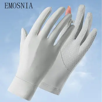 Vara Flip cu Degetul Femei Mănuși Confortabile Bărbați Mănuși Senzație de Rece de Protecție solară Anti-Alunecare Ecran Tactil UV400 în aer liber Conducere