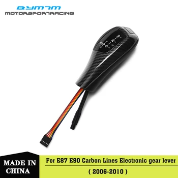 Volan pe stânga CONDUS de fibra de Carbon Cubi de Imprimare Linii butonului Manetei Schimbătorului de viteze Pentru BMW E87 E90 E91 E92 E93 E89 E82 E88