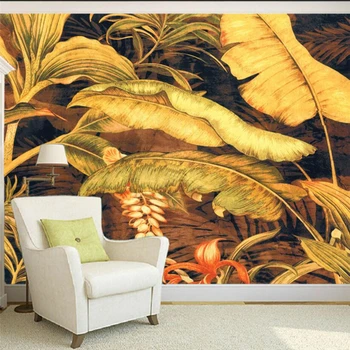 wellyu papel parede Personalizat tapet 3d Asia de Sud-est stil de frunze de banane fundal TV pictura decorativa fotografie tapet