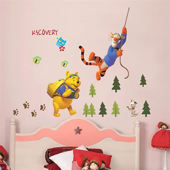 Winnie The Pooh Tiger Autocolant De Perete Pentru Camera Copii Acasă Decor De Desene Animate De Artă Murală Animale Pvc Perete Decal Anime Poster
