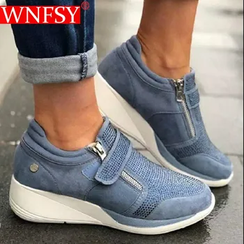 Wnfsy Femei Pantofi Casual De Toamna De Moda Platforma De Adidași De Culoare Solidă Respirabil Low Top Pantofi Plus Dimensiune Mocasini Zapatos Mujer