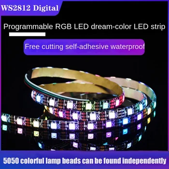 WS2812 RGB Lampa Banda 5050 Lumina Șirag de mărgele de Înaltă Luminozitate Economisire a Energiei, Consumul Redus de Tăiere Programabilă Lampă cu LED-uri (1M)