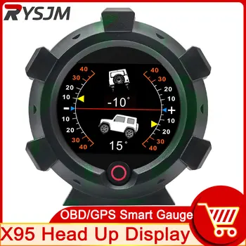 X95 Head-Up Display OBD / GPS Ecartament Off-road pentru HUD Inclinometer 4x4 Nivelul de Înclinare Indicator Vitezometru Mașină Panta Metru MPH/KMH Tilt
