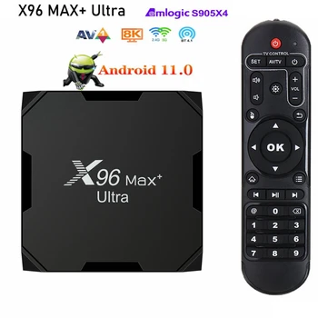 X96 Max Plus Ultra Android 11 TV Box Amlogic S905X4 4G 32G 64G 5G Dual Wifi BT Youtube HD AV1 Smart Media Player 8K Set top box