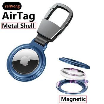YelWong AirTag Metal Protector Caz Acoperire De Metal Magnetic Rezistent La Șocuri Rezistent Anti Scratch Cădea Picătură Proteja Shell Pentru AirTag