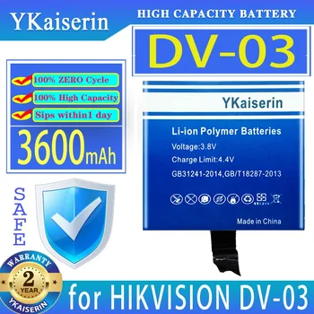 YKaiserin Baterie DV03 3600mAh pentru HIKVISION DV-03 Digital Batteria