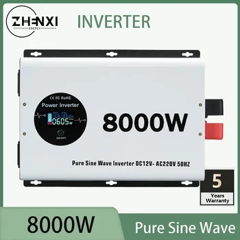 ZHENXI 8000W Pure Sine Wave Inverter Cu WIFI USB de Tip C, Ieșire 100m Controler DC 12/24/48/personalizat La AC 110V/220V 50/60Hz RV