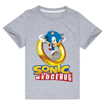 Îmbrăcăminte pentru copii Vara Noi Sonic Ariciul cu mânecă Scurtă Topuri pentru Băieți și Fete cu mânecă Scurtă Casual T-shirt