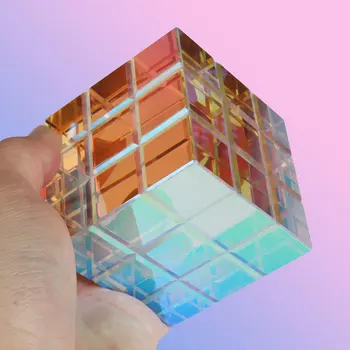 Știința Cub, Prismă Optică Fotografie Hexagonale Prisma Decor Acasă Prisma K9 Cristal Cub Desktop Ornament Cadouri Noi